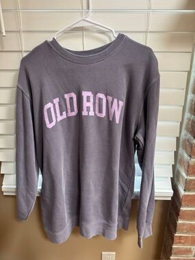 Old Row Women's Dusty Purple Crewneck Sweatshirt with Pink Logo